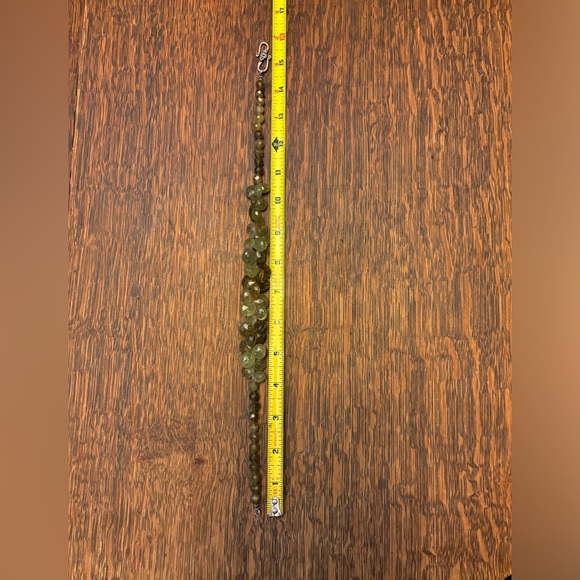 Faceted Grossular Green Garnet Briolette Necklace with Sterling S hook clasp - Picture 8 of 8